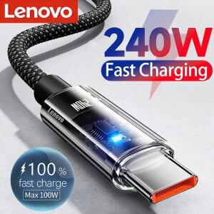 1m 2m 240W 고속 충전레노버 240W 나일론 USB 타입 C 초고속 충전 케이블 (삼성, 샤오미, 화웨이 호환) LED