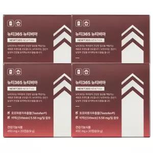 뉴티365 뉴티비아 남성 갱년기 활력개선 20캡슐 4box