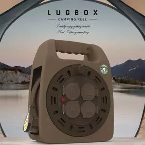 러그박스 3구 캠핑릴선 코드릴 10M USB 2구 3200W G15MUP-A 브라운