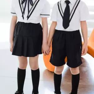 두줄 화이트 반팔 하복세트 교복 유치원 합창단 원복
