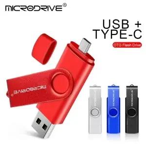 메탈 2 in 1 타입 C 펜 드라이브 128GB USB 메모리 스틱 플래시