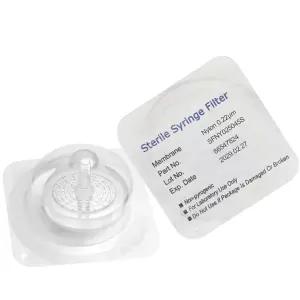 멸균 주사기 필터 PES/PVDF/PTFE/나일론 멤브레인 0.22/0.45m 기공 크기 직경 25mm Ks-Tek 개별 포장 10 개