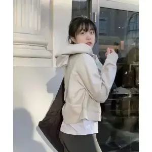 룰루 플로라 겨울 여성용 스포츠 스웨터 캠핑 하프집 후드티 플리스 안감 아웃도어 러닝 보온 자켓 두꺼운