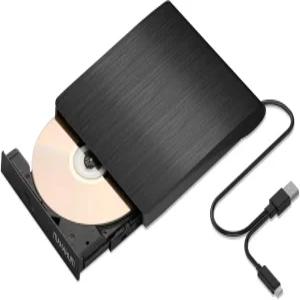 노트북용 마하움 외장 DVD 드라이브 USB 30 및 USBC CD/DVD 라이터 버너 휴대용 리더 PC용 플러그 앤