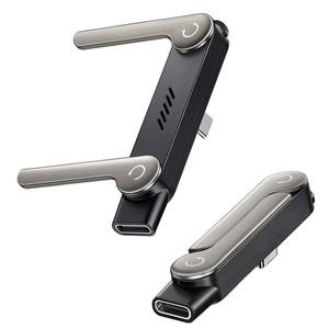 240W 충전 와이어 브래킷 USB 타입 C 플랫 케이블 킥 스탠드, 투명 지지대가 있는 접이식 휴대폰 거치대