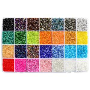 Laopottbeads 26000PCS 2mm 유리 씨앗 구슬 키트 u2013 28 가지 다양한 색상의 작은 세트 주얼리 제작, DIY 팔찌, 목걸이, 귀걸이, 공예 프로젝트