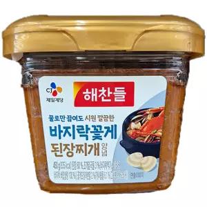 해찬들 물로만 끓여도 시원깔끔한 바지락꽃게 된장찌개양념 450g 4개