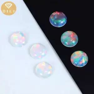 10-100개/몫 2mm~10mm 플랫 백 라운드 모양 투명 합성 카보숑 젤리 오팔