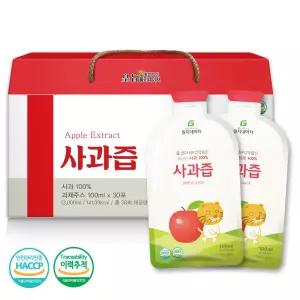 황지네이처 국내산 순수 사과즙 사과주스 100ml 30개 과채주스