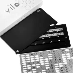 Vilo - 24개의 암호화폐 시드 문구 저장 스틸 지갑 스테인리스 콜드 스토리지 백업 모든 BIP39 레저 나노