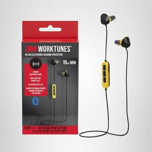3M 워크튠 이어플러그 보청기 19dB NRR 소음감소 통화 음악용 블루투스 6.0 전자 청력 IPX4 등급 물과 땀에 강하며 10시간 배터리 3가지 이어팁 크기 포함