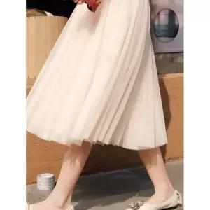 레이스샤스커트 망사치마 롱 발레코어룩