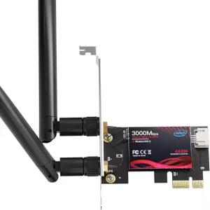 블루투스 5.2 3000Mbps 초저지연 WPA3 보안 4K 스트리밍/VR 지원 Windows 11/10 듀얼 밴드 어댑터를 갖춘