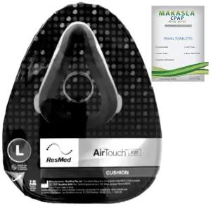 마카슬라 F20 Cusion 마스크 번들과 Cpap 청소 물티슈 - 우수한 씰 제공 대형