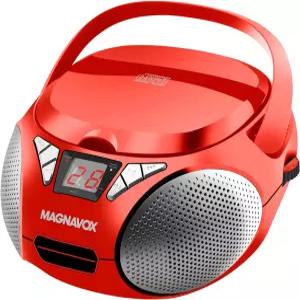Magnavox 휴대용 상단 로딩 CD Boombox 블랙 CD-R/CD-RW 호환 LED 디스플레이 AUX 포트 지원 프로그래머블