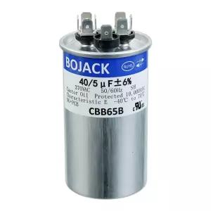 BOJACK 40+5uF 40/5MFD 6 370V CBB65 듀얼 런 원형 시동 커패시터 AC 모터 또는 팬 스타트 콘덴서