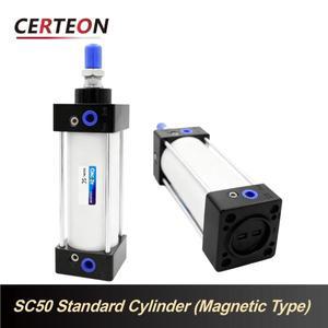 SC50mm 표준 공압 실린더 더블 액션 내장 자석 알루미늄 타이로드형 고출력 스트로크 25 350mm 산업용