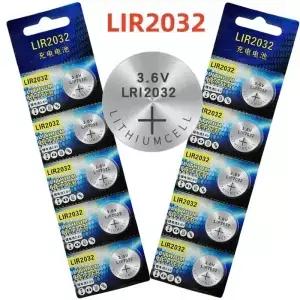 LIR2032 충전식 배터리 2032 시계용 코인 3.6v 40mAH CR2032 교체 가능