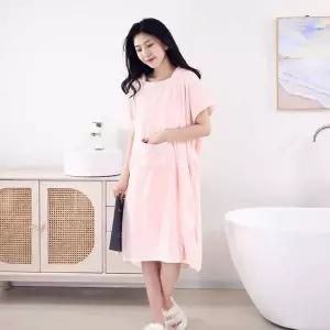 수면가운 샤워가운 로브 여성샤워 배스 순면샤워 와플