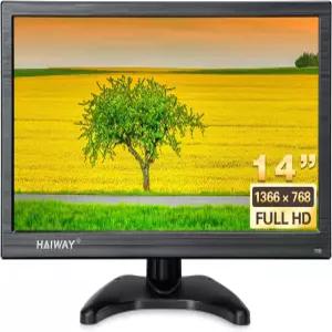 하이웨이 14인치 보안 모니터 HDMI/VGA/BNC/AV 포트가 있는 1366x768 해상도 소형 PC 내장 스피커 노트북용