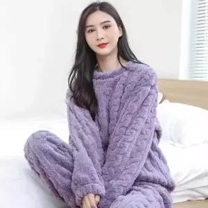 꽈배기수면잠옷 수면상의 제품 바지 극세사실내복