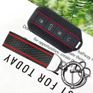 체리 자쿠 5 EV J5 J7 실리콘 자동차 키 케이스 커버 액세서리용 키체인 4버튼