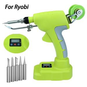 Ryobi 18V 배터리용 무선 납땜 다리미 키트, 고속 용접 도구, 디지털 디스플레이 전기 건, 없음, 75W