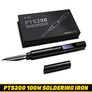 휴대용 스마트 미니 전기 납땜 다리미, 100W 고속 가열 스테이션, 범용 PTS201, 팁,