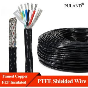 고온 PTFE 차폐선 Sq 0.3/0.5/0.75/1/1.5mm 내열 절연 주석 도금 구리 전자 케이블