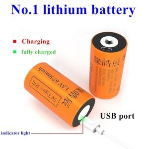 USB 충전, 리튬 배터리 1.5V 2960mAh C형 고에너지 비디오, 가스레인지, 온수기