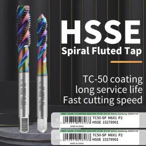 주안통 HSSE-M35 TC50 코팅 스파이럴 플루트 탭 M1M1.2M1.5M1.6M2M2.5M3M4M5M6 M7 M10 나사산