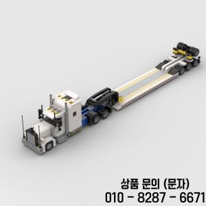 1286피스 미국 트럭 로우보이 트레일러 모델 빌딩  교육용 DIY 조립 키즈 장난감 선물 수집 및 전시용