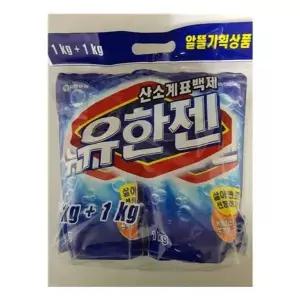 [셀러에이드]세탁용 분말 표백제 2kg 리필 세트 표백제2kg 용량세제 세탁용표백