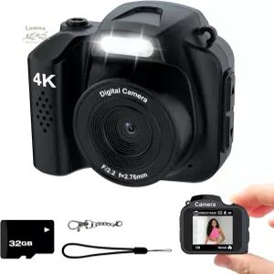 1.54인치 LCD 화면 미니 레트로 디지털 카메라 Y2K 4K 32GB 카드 모노레플렉스 모양의 CMOS 소형 휴대용