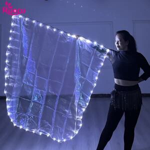루오루 1개 140*140cm 벨리댄스 액세서리 LED 워크십 플래그 무대 공연 소품 찬양 댄스 크리스마스 파티호