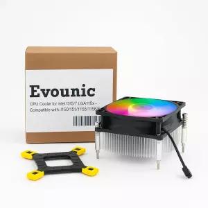 범용 브래킷이 장착된 80mm RGB 히트싱크 CPU 쿨러 - 호환 인텔 i3/i5/i7 LGA 115x 1150 1151 1155 1156