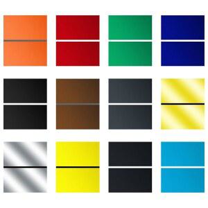 프르디우드 각인 빈 ABS 더블 컬러 플라스틱 시트, 11.8x6.49x0.05 인치 내부 표지판, 배지, DIY 조각 팩 12 (색상 12)