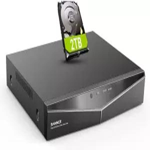 카메라용 DVR 2TB 하드 드라이브가 장착된 SANNCE 5MP 8CH CCTV 아날로그 및 IP H.264 하이브리드 5-in-1