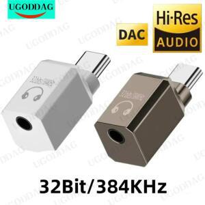 USB C Headphone Adapter 32Bit/384KHz Hi-Res DAC Aux Audio Dongle Type-C to 3.5mm Jack for Phone16/15