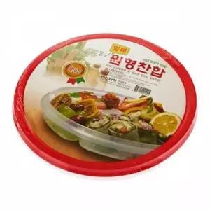 [골드스마일]밀폐용기 케이스 뚜껑 유리 반찬통 용기 레드 원형 찬합 반찬