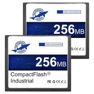 도그피쉬 2팩 256MB 컴팩트 플래시 메모리 카드 고성능 산업용 CF 타입 I 카드 FAT16 산업 장비 및 빈티지 디지털 카메라용