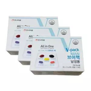[하프클럽/기타]안국약품 브이팩 남성용 멀티비타민, 90g, 3개