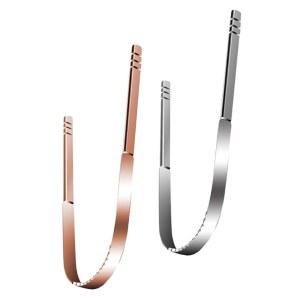 BATHVEE 304 스테인리스 스틸 혀 스크레이퍼 예방 구강 2가지 관리 구취 세트 도구 상쾌 휴대용 클리너 숨 효과적인