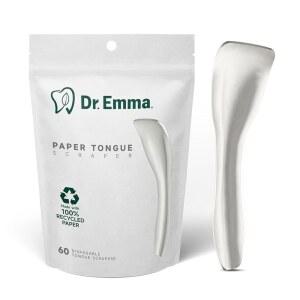 DR. EMMA 혀 스크레이퍼, 일회용 클리너, 신선한 60개 (1팩) 깨끗한 종이 위생 혀, 촉진, 호흡