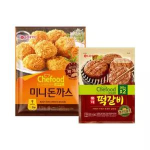 쉐푸드 떡갈비 265g+265g + 미니돈까스 870g