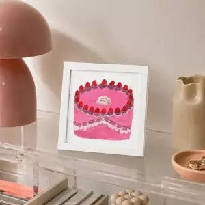 Strawberry cream cake 듀이 작가의 아트 포스터 22x22cm