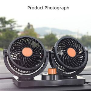 24V 12V 360 학위 만능 조정 가능 자동차 공기 냉각 듀얼 헤드 팬 저소음 쿨러 액세서리