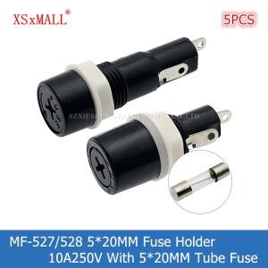 5PCS MF-527 5x20MM 퓨즈 홀더 10A250V 패널 장착 고온 방지 베이클라이트 튜브 포함
