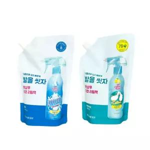 온더바디 코튼풋 발을씻자 2종 세트 리필 500ml 쿨링 + 레몬민트
