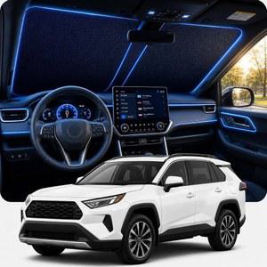 [2026 업그레이드] Toyota RAV4 2019-2025 2026 [쿨링 아이스 크리스탈 100% 선 블록] RAV4용 Windshield Sun Shade RAV 4용 맞춤형 피팅.
